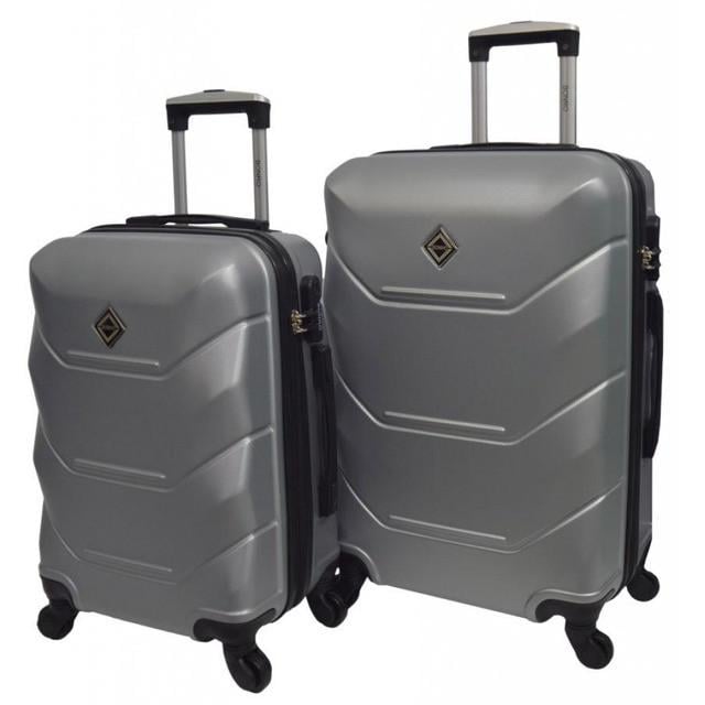 Комплект чемоданов пластиковых средняя и большая Bonro 2019 2 шт. Серебряный (2670149108)