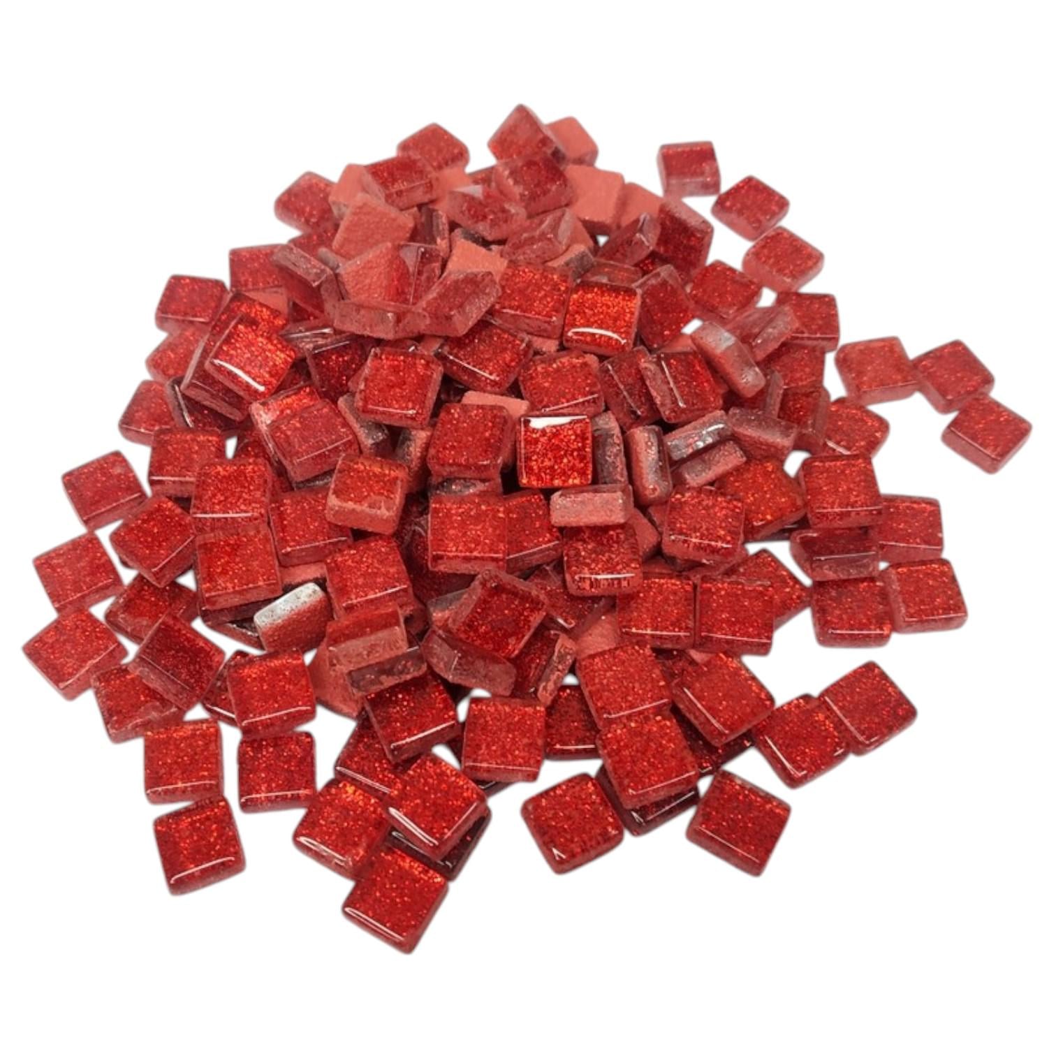 Набор кусочков мозаики квадратных 4 мм 200 г 150-170 шт. Красный (7226)