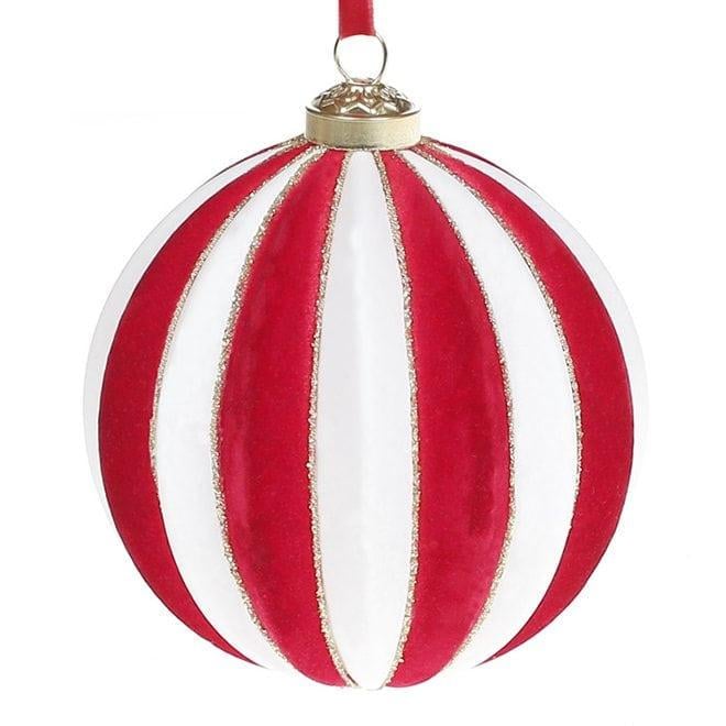 Набор елочных шаров стеклянных 10 см 4 шт. Белый/Красный (12905)