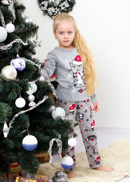 Пижама детская Family look 116 см Серый (6076-2-v2)