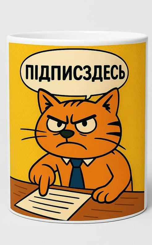 Чашка "підписздесь і підписздесь" керамічна 330 мл (2826428279)