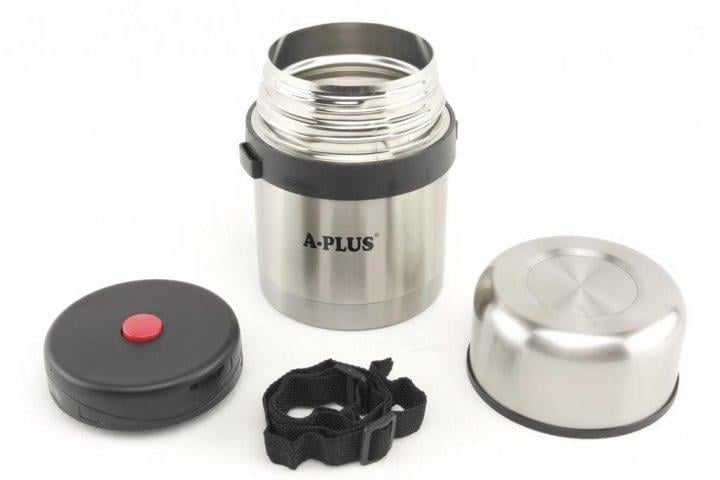Термос пищевой A-PLUS 1662 из нержавеющей стали с чехлом 500 мл (1670965067) - фото 4
