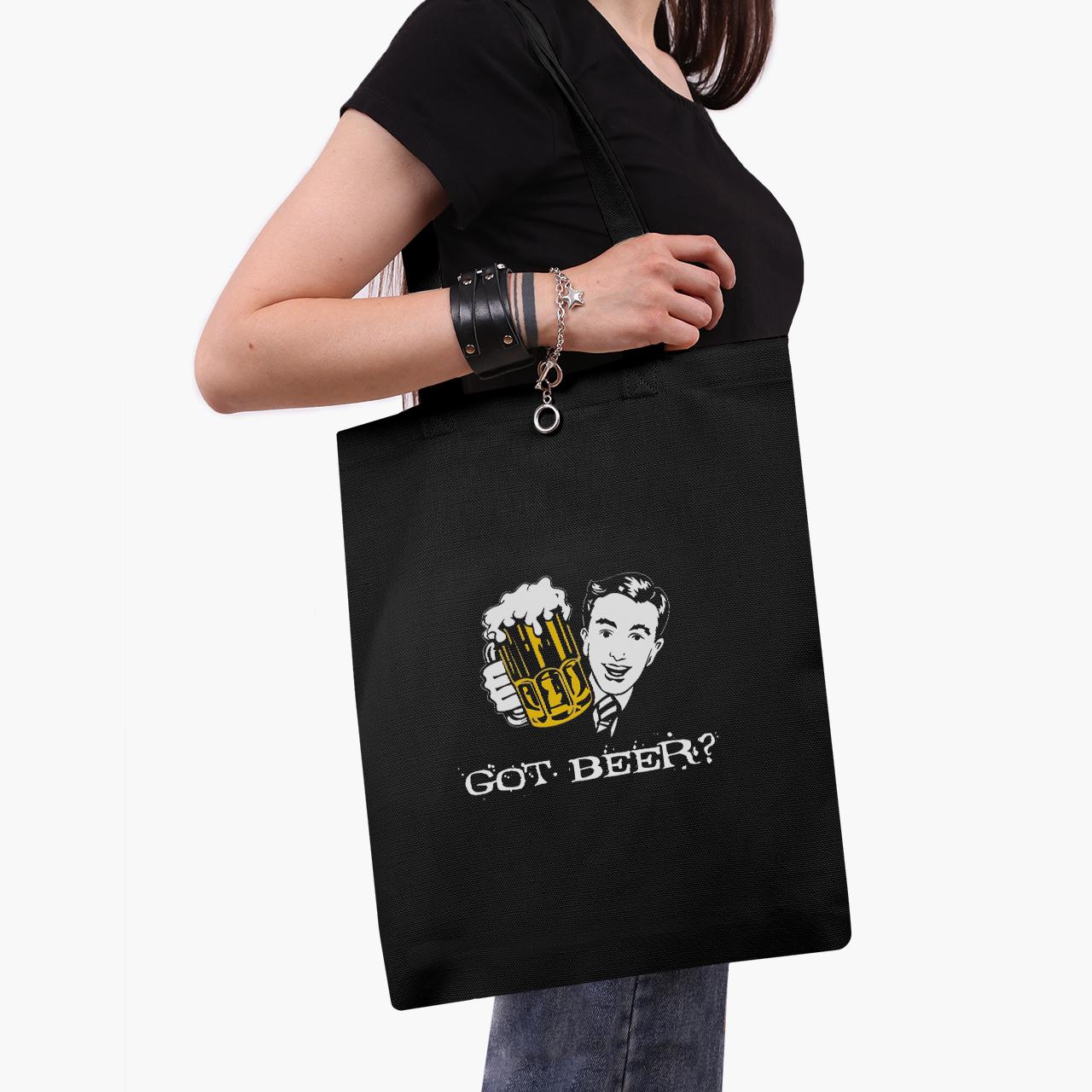 Эко сумка шоппер на молнии Got Beer 41x35 см (9227-2002-BKZ)