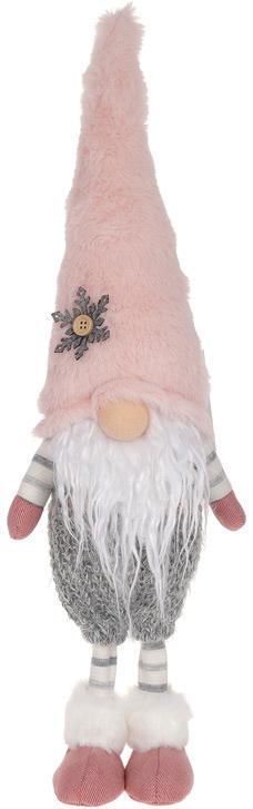 Игрушка мягкая Гном в розовом колпаке 13х10х45 см Розовый