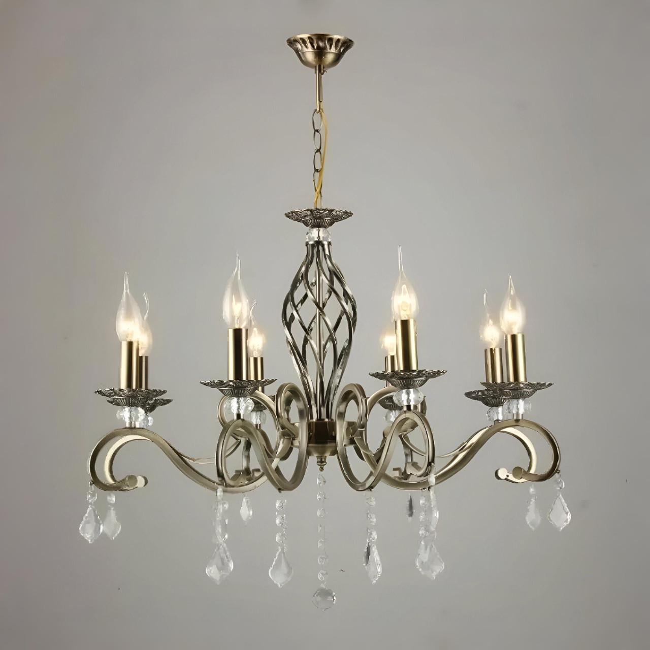 Люстра Sirius с хрустальным декором под восемь ламп Е14 Бронзовый (N1208/8)