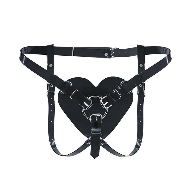 Ремешки для страпона в форме сердца для страпона Feral Feelings Hearts Strap-on Belt Черный (54123)