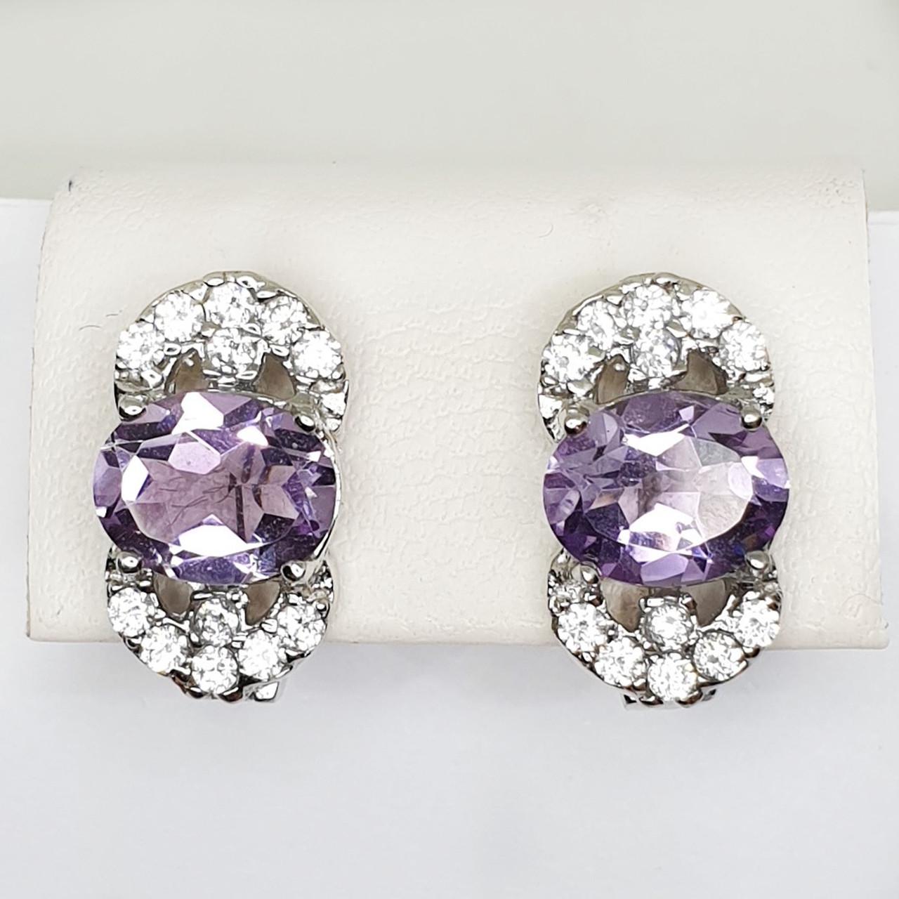 Серьги серебряные с аметистом 4,92 г (1420764150)