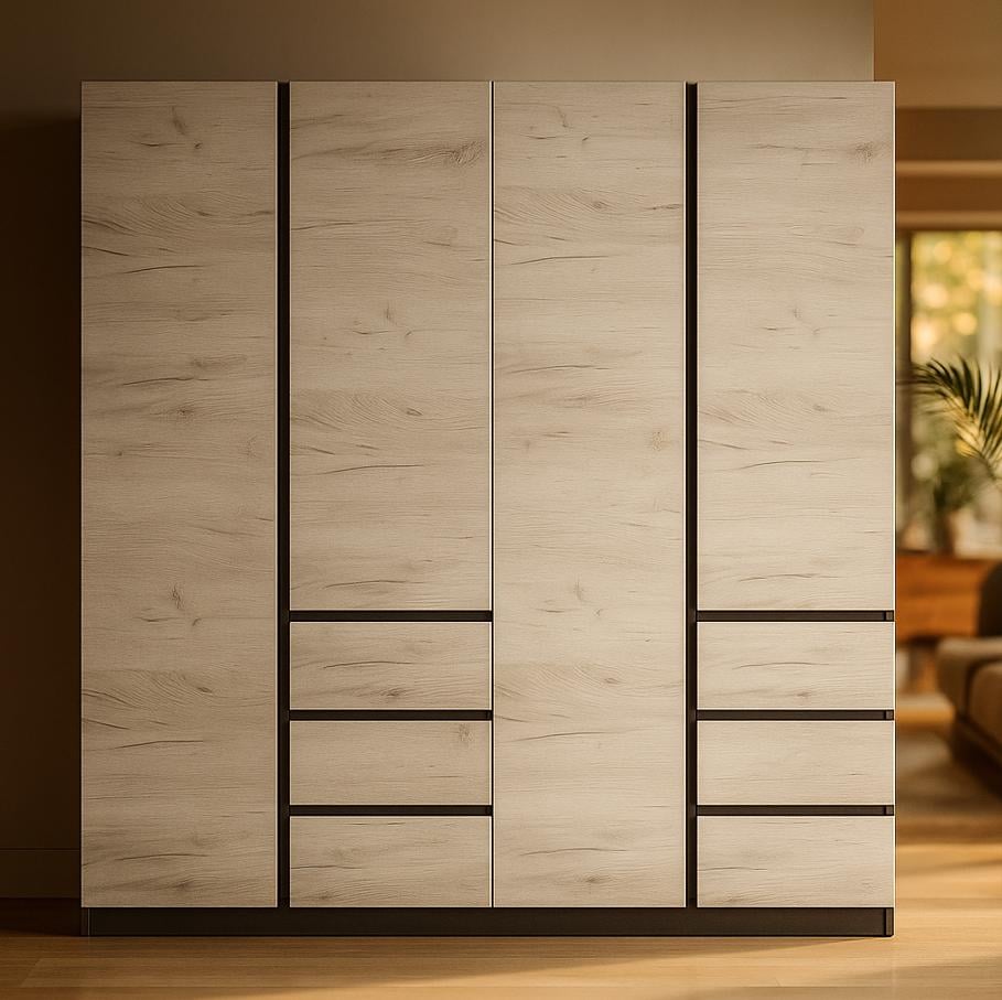 Шкаф Мастер Форм Брайт 2000х520х2000 мм Венге магия/Дуб крафт белый (30439)