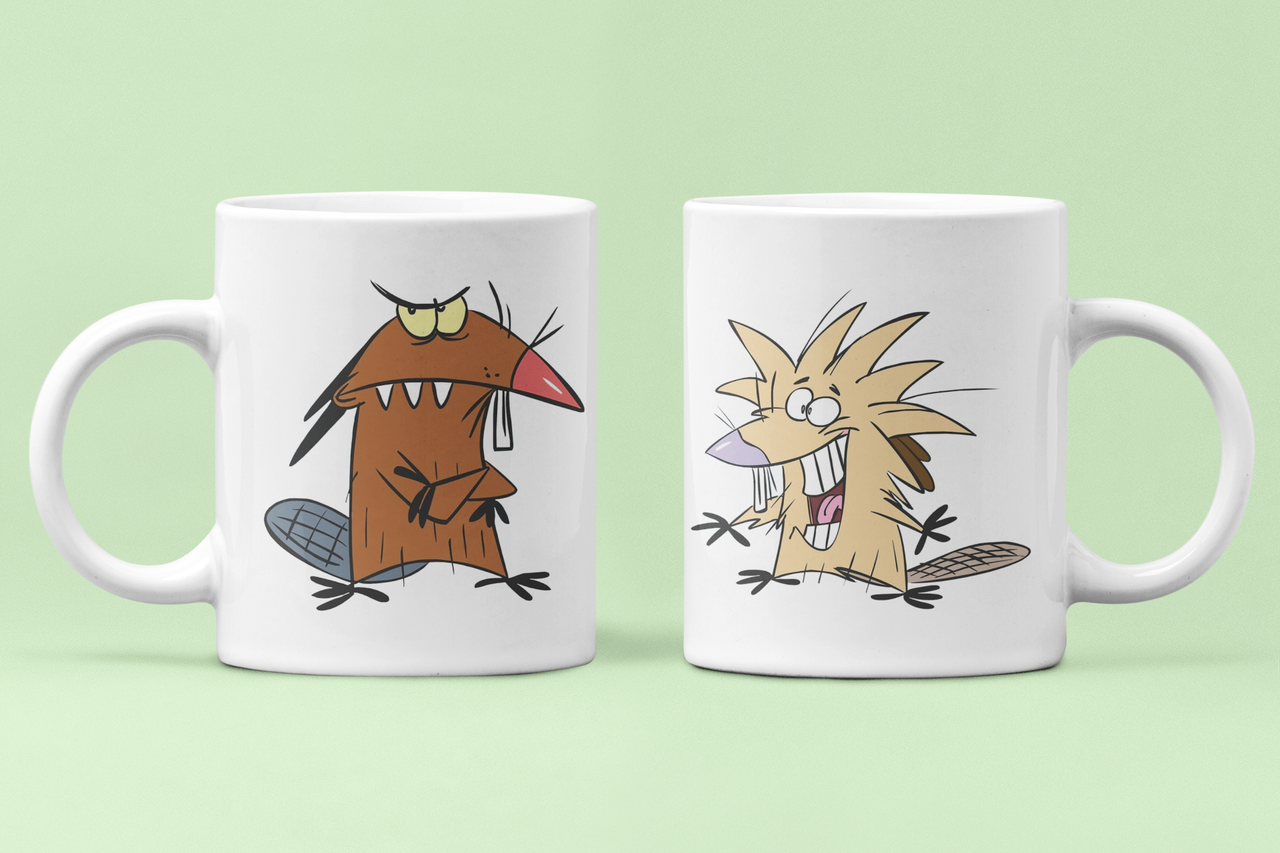 Чашки парные Бобры злюки Дегет и Норберт для влюбленных 330 мл Белый (ВЛ161Ч)