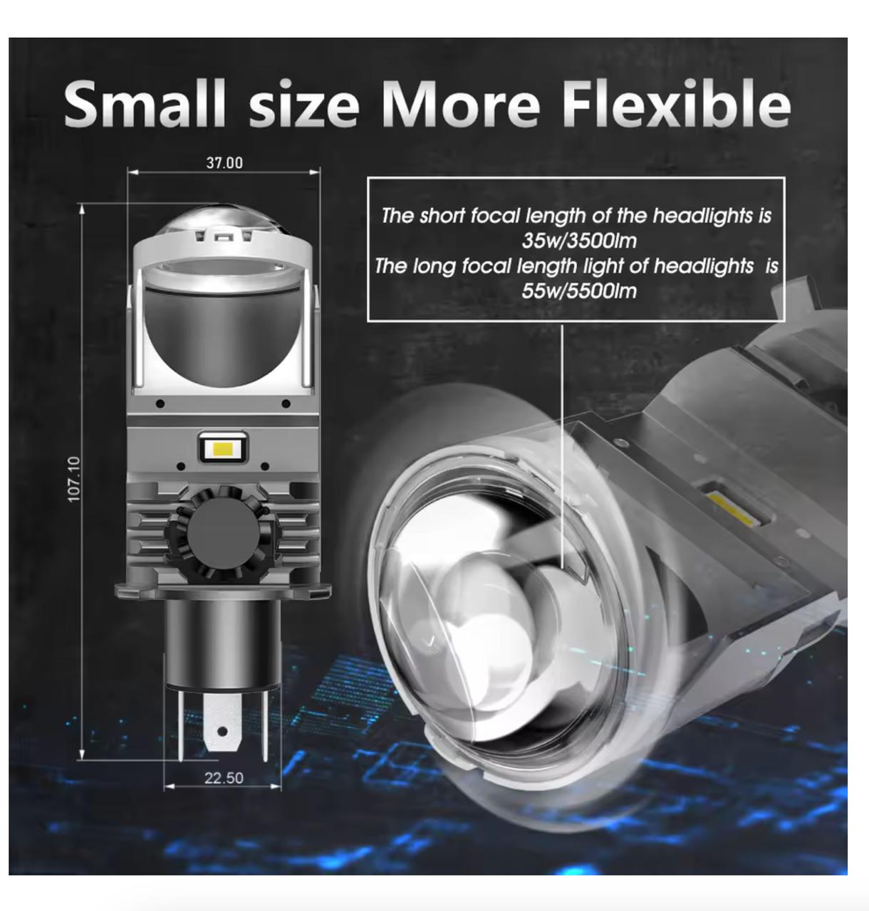 Автомобильные лампы H4 F40B Bi-LED мини-линзы 80W 6000K 12V 2 шт. - фото 2 Автомобильные лампы H4 F40B Bi-LED мини-линзы 80W 6000K 12V 2 шт. - фото 2