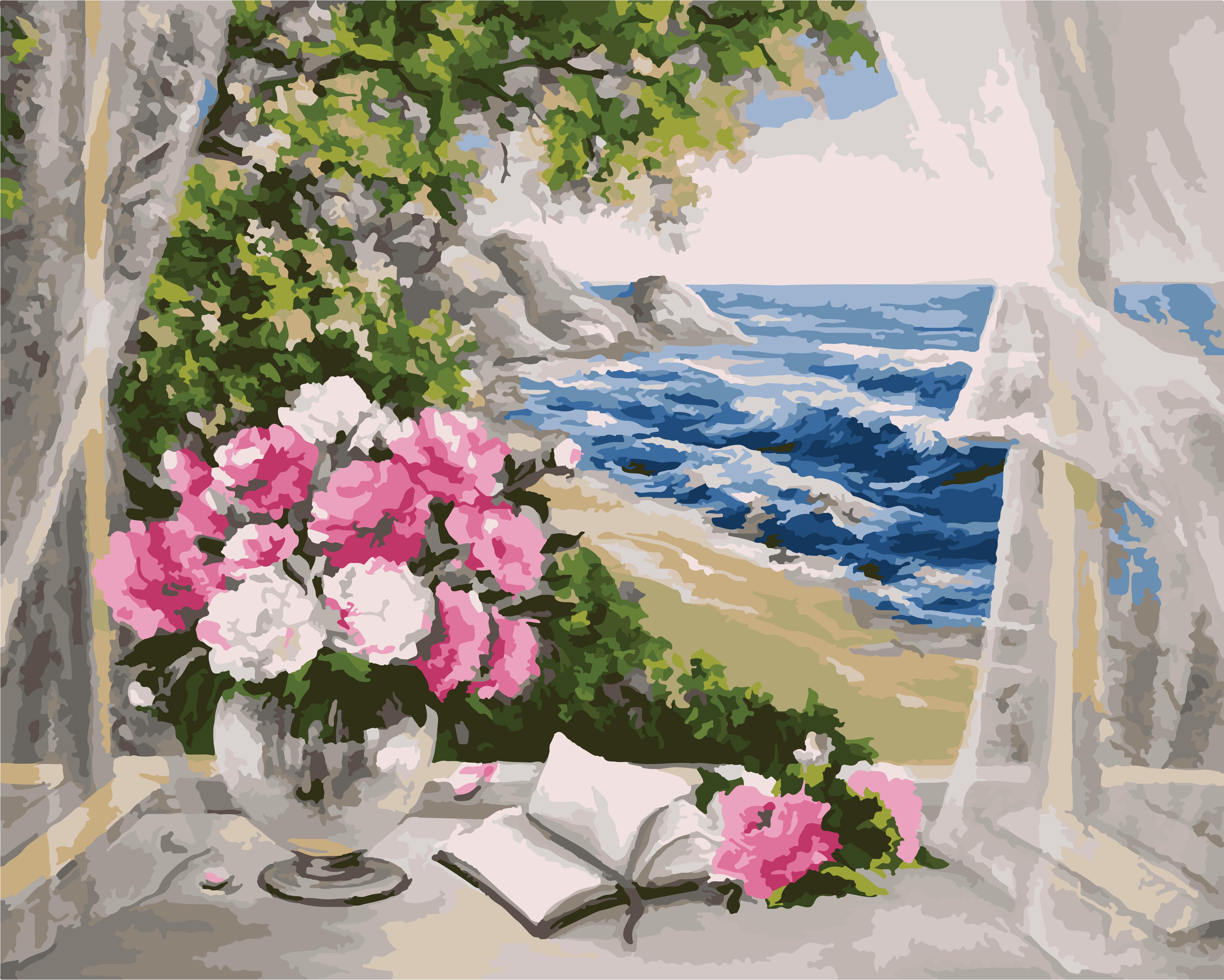 Картина по номерам Идейка "Букет у моря" 40х50 см (KH2072)