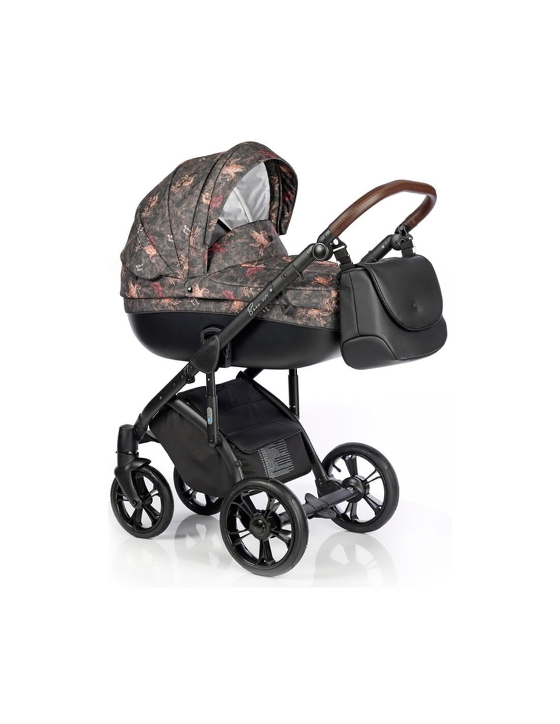 Коляска универсальная Roan Bass Soft Print My Sweet Unicorns 2в1 с багажной корзиной и сумкой Коричневый