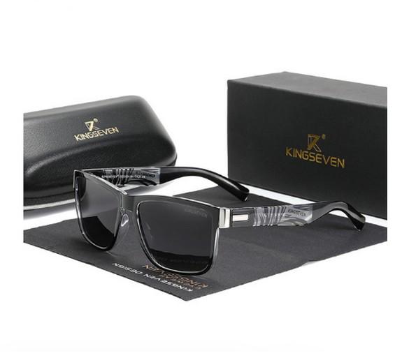Солнцезащитные очки KINGSEVEN DESIGN N752 Wayfarer с поляризованными линзами Белый/Серый