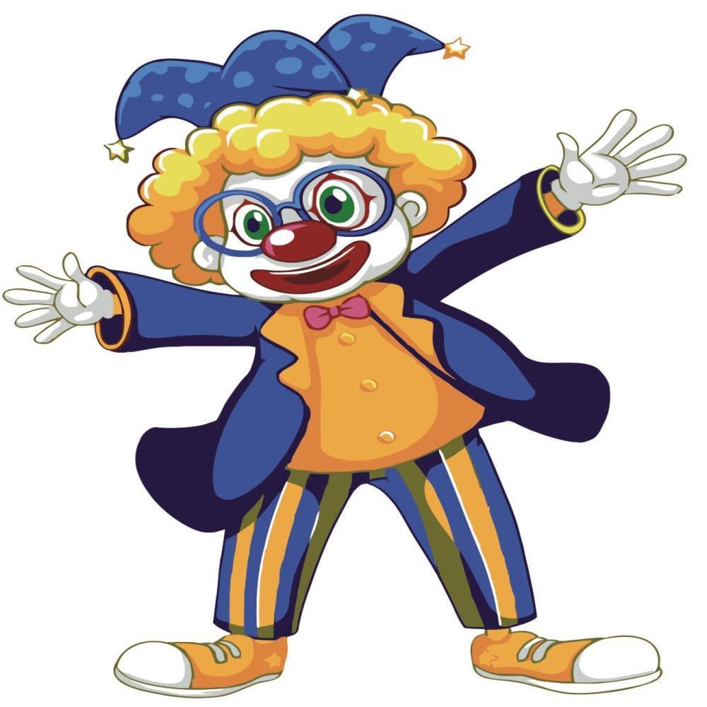 Картина по номерам Strateg Премиум Забавный клоун с лаком 30х30 см (ES037)