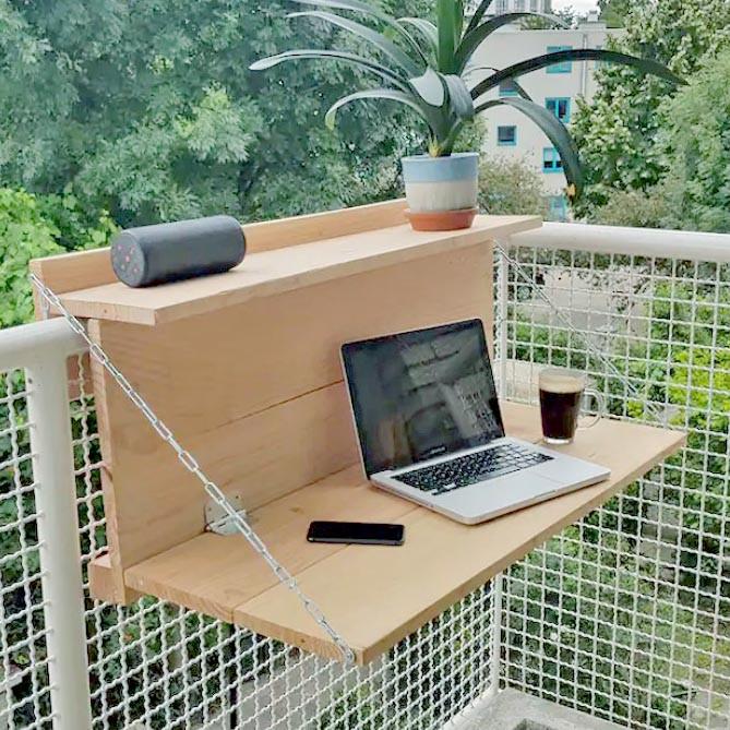 Столик балконний підвісний з дерева Ставангер Бланже (ПБС-000401)