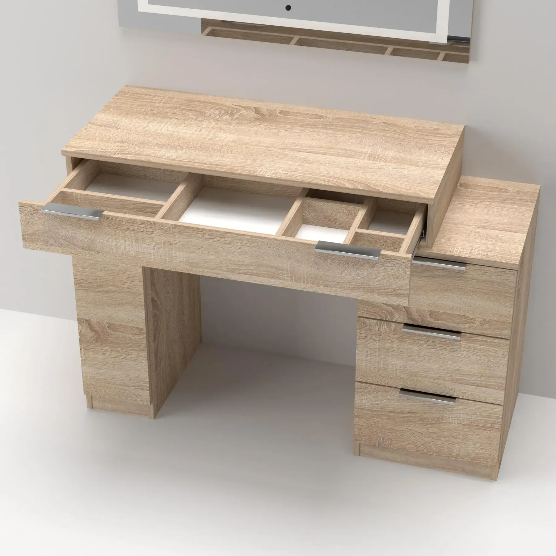 Стіл-трюмо туалетний Kontinent Krystal 1200х452х847 мм Дуб Сонома (59321204) - фото 3 Стіл-трюмо туалетний Kontinent Krystal 1200х452х847 мм Дуб Сонома (59321204) - фото 3