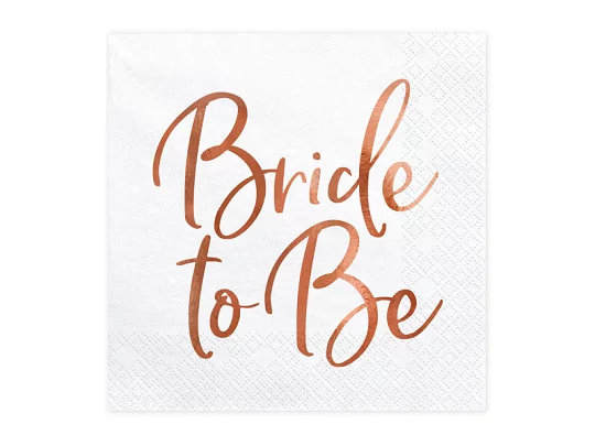 Серветки паперові PartyDeco BRIDE TO BE 33х33 см 20 шт. (5902230720466)