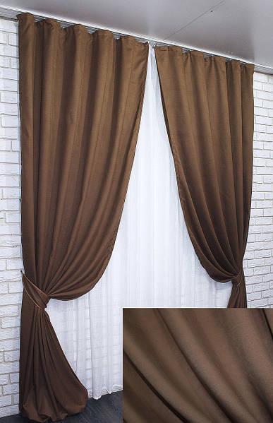Комплект штор Petek микровелюр 1,5х2,7 м 2 шт. Коричневый - фото 7