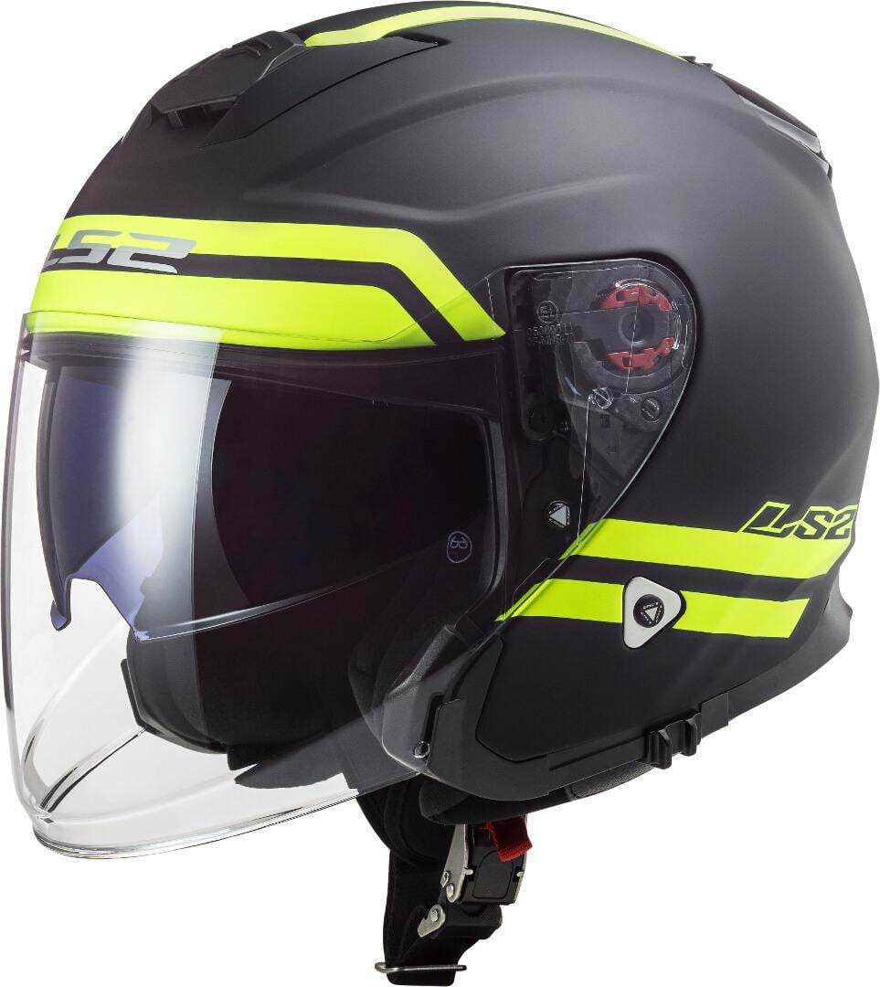 Мотошлем LS2 OF521 INFINITY HYPER L Matt Titanium/H-V Yellow (14759)