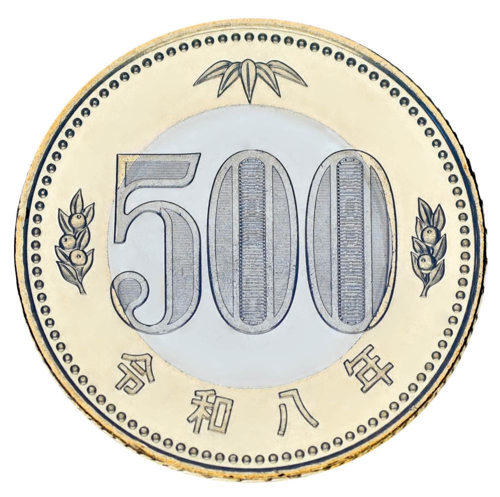 Монета коллекционная Япония 500 иен 2026 Биметалл UNC Флора - Дерево Павловния Кири