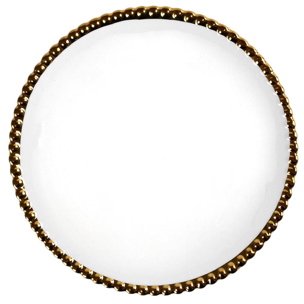 Тарілка Pearl of the Ocean R35382-10 d 10" Білий з золотим