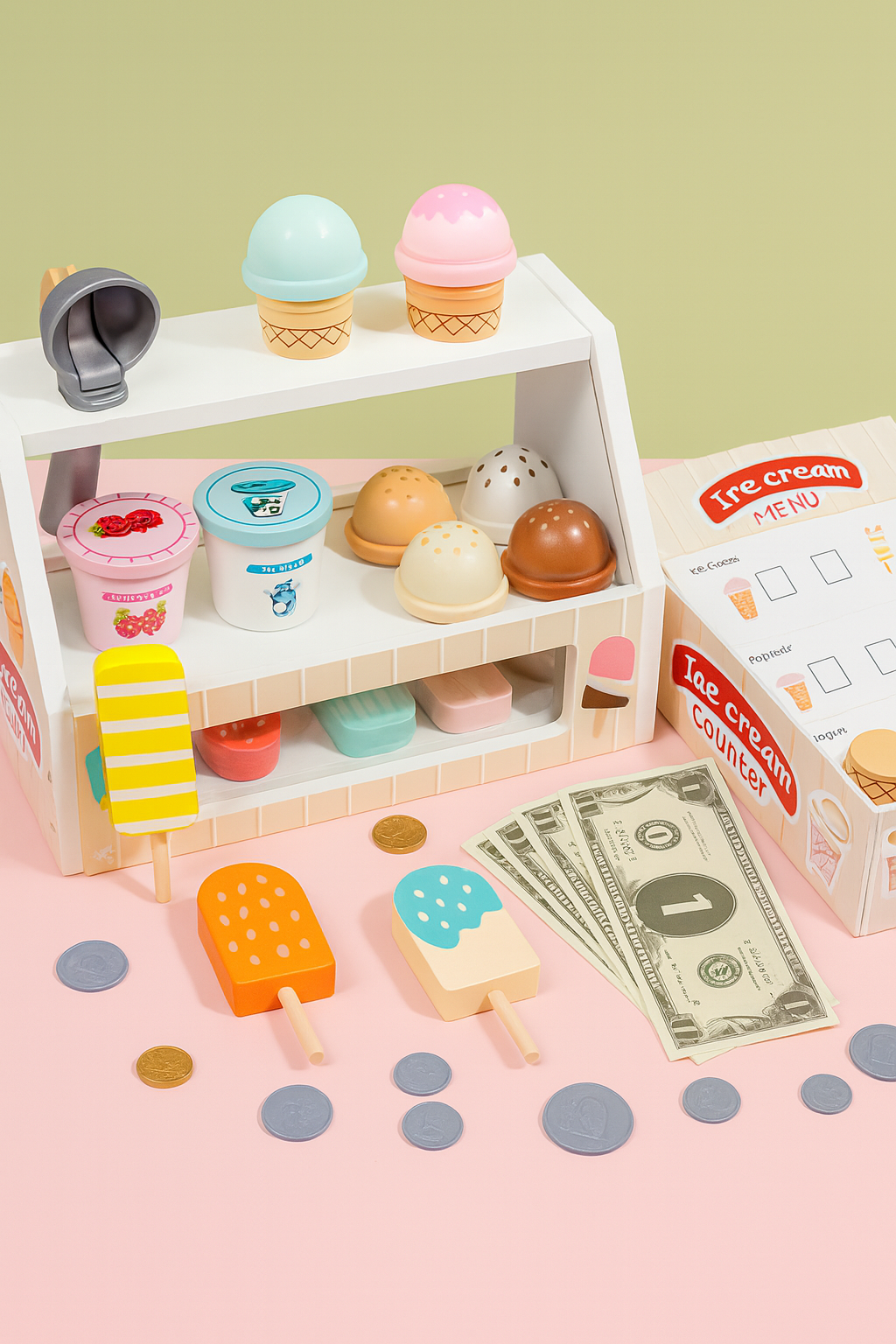 Дитячий ігровий набір Ice Cream Counter Морозиво дерев'яний (132) - фото 8 Дитячий ігровий набір Ice Cream Counter Морозиво дерев'яний (132) - фото 8