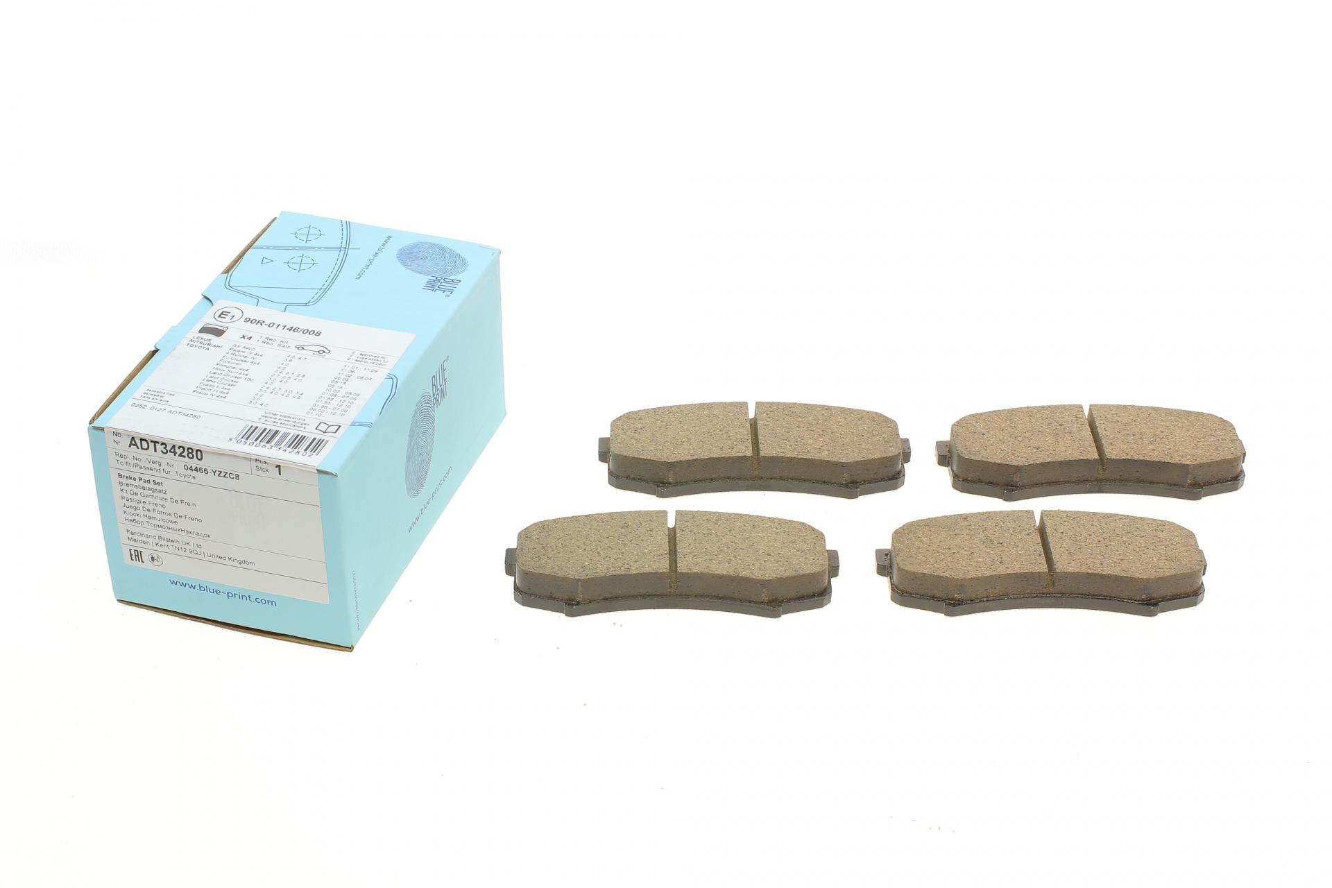 Колодки тормозные задние BLUE PRINT для Mitsubishi Pajero IV 06-/Toyota Land Cruiser 84-/Prado 02-/Lexus GX 01- (ADT34280)