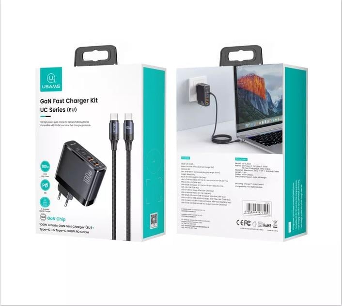 Зарядний пристрій Usams-UC Fast Charger Kit UC Series Black (20799983) - фото 6