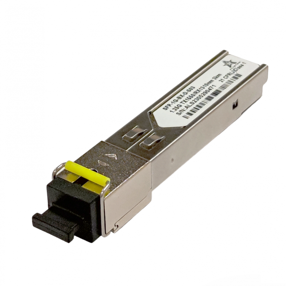 Модуль одномодовий ALISTAR SFP-1G-BX-D-S03 SFP 1G 1SM WDM SC 3KM TX1550/RX1310nm DDM для комутаторів Сірий (27918191) - фото 3