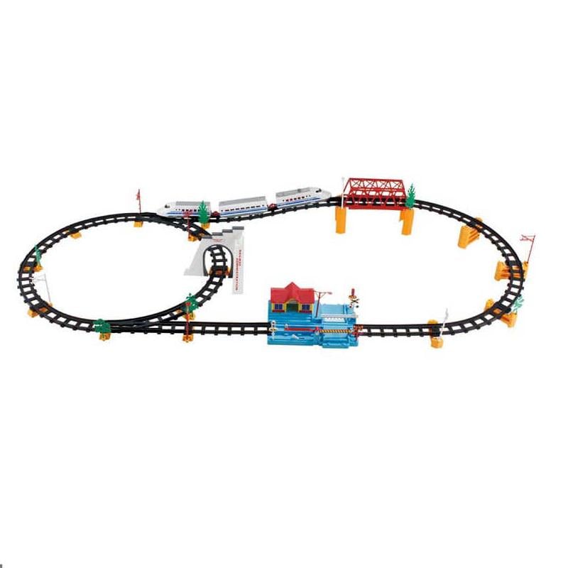 Железная дорога детская Экспресс дорожные знаки сигнальные фонари станция деревья 72 детали White (145746)