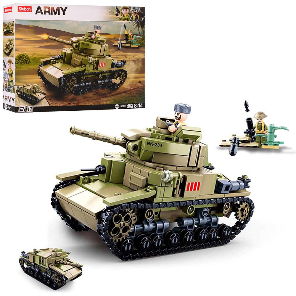 Конструктор блочный Sluban M38-B0711 Танк M14/41 463 детали 2 фигурки (6903317136124)