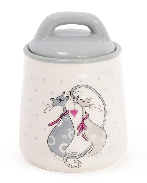 Банка керамическая Влюбленные коты 450 мл для сыпучих продуктов (BD-DM005-L)