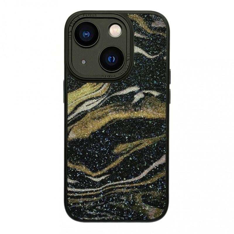 Чохол для Apple iPhone 14 Plus Glitter Marble Series Чорний