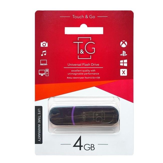 Флеш-накопичувач T&G USB 2.0 4GB (TG012-4GBBK)