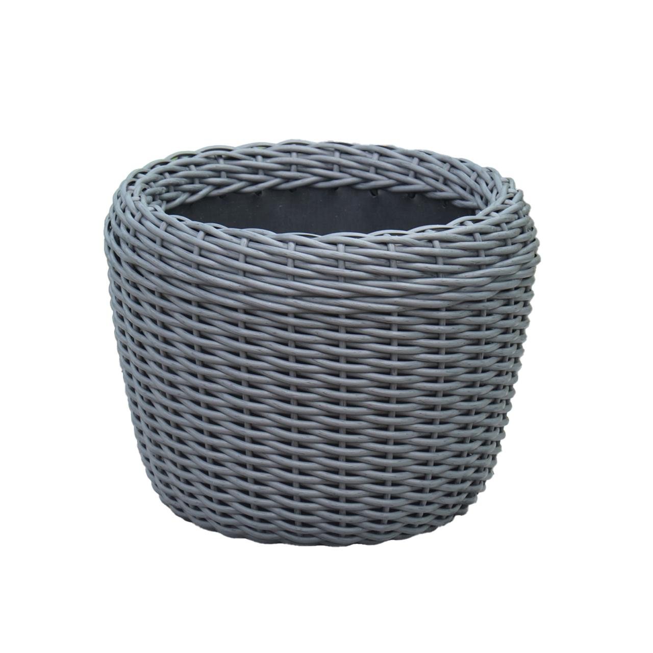 Кашпо для растений из искусственного ротанга 16 л Графитовый (11717414) - фото 1 Кашпо для растений из искусственного ротанга 16 л Графитовый (11717414) - фото 1