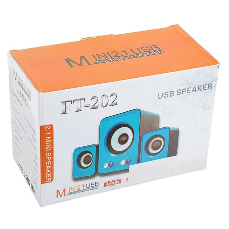 Система акустическая с сабвуфером SPEAKER FT-202 9 W USB/Mini-jack 3,5 мм Синий - фото 3