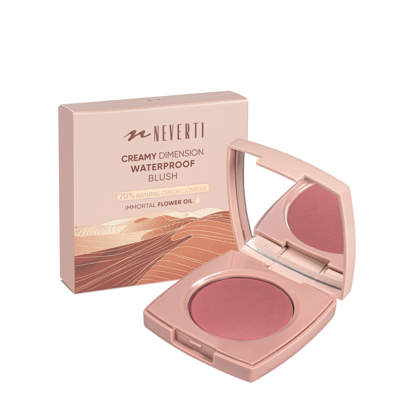 Рум'яна водостійкі компактні Neverti Creamy Dimension Waterproof Blush 6 г NP203 005 Lost in Love Бордовий (13348349)