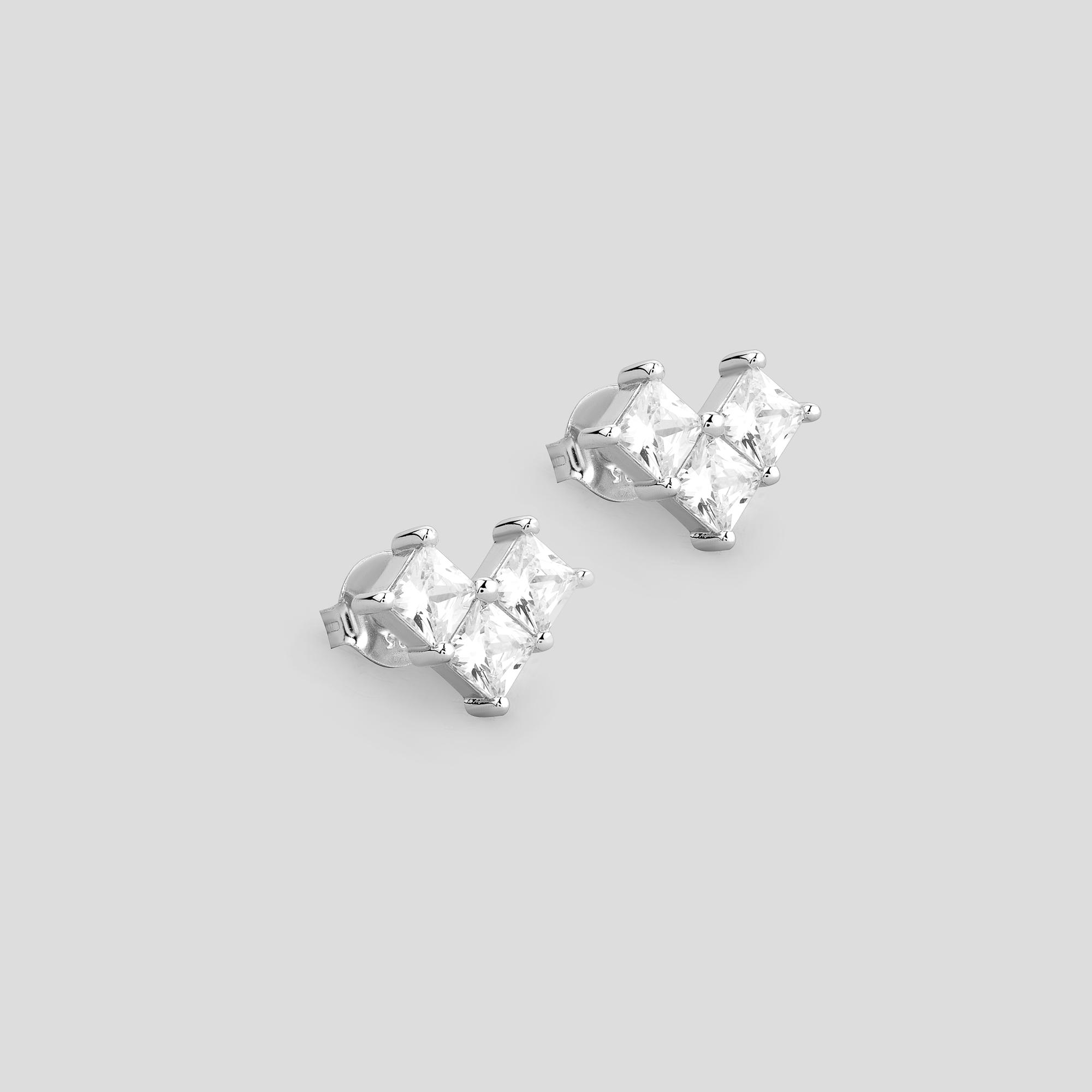 Серебряные серьги Minimal Фигурное сердце (16496)