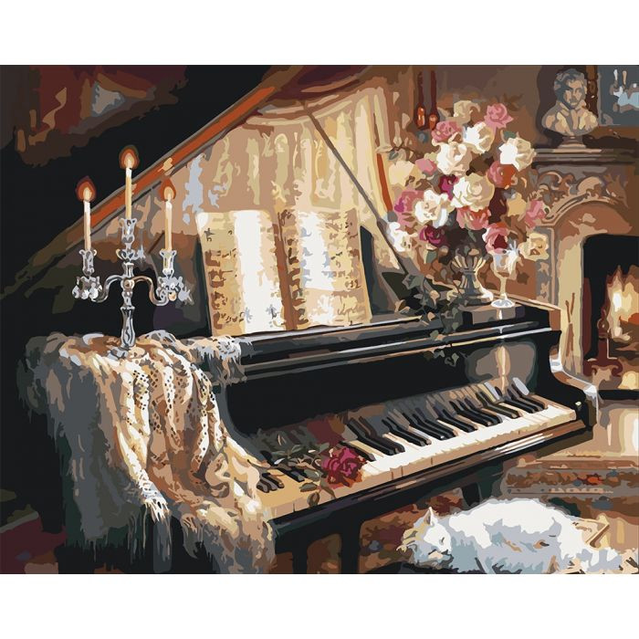 Набор для рисования по номерам Загородный дом Вечерняя мелодия 40х50 см (KHO2506)