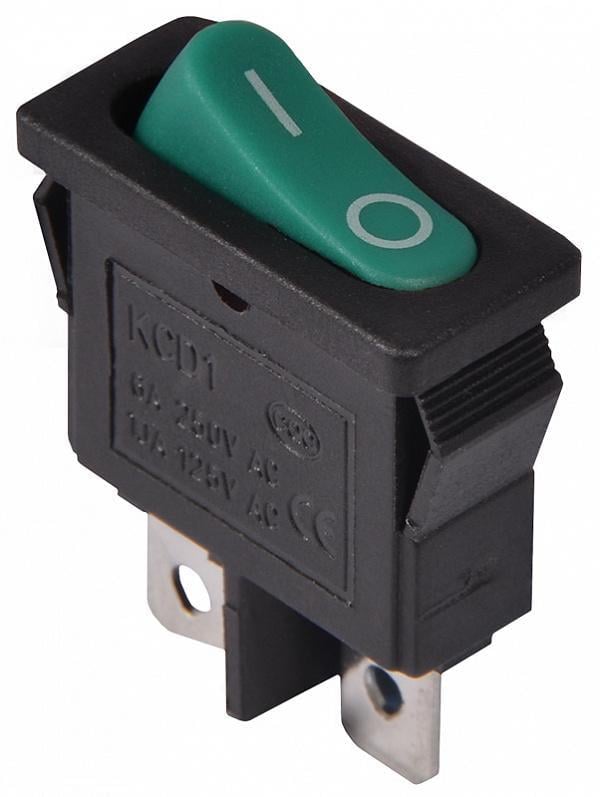 Переключатель одноклавишный АСКО-УКРЕМ KCD1-12-101 GR/B Овал Зеленый (27878003)