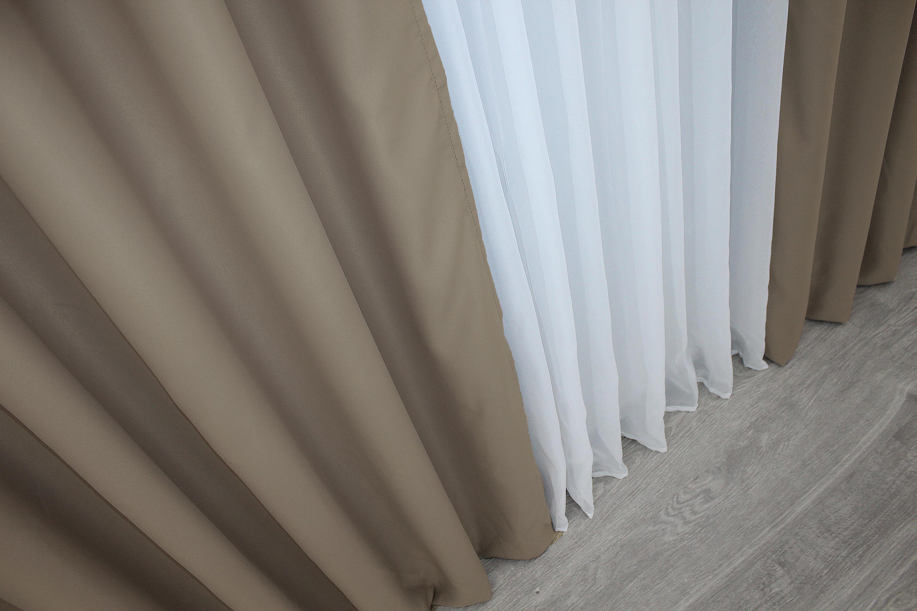 Комплект штор VR-Textil Fusion Dimout № 792ш блекаут 150х270 см 2 шт. Какао (30-580) - фото 7 Комплект штор VR-Textil Fusion Dimout № 792ш блекаут 150х270 см 2 шт. Какао (30-580) - фото 7