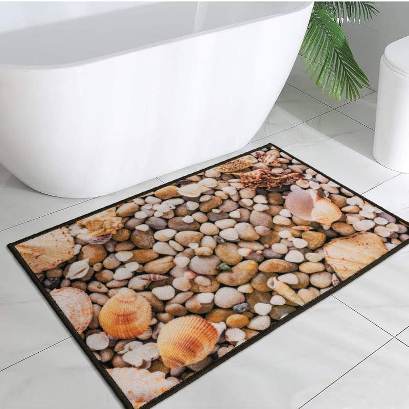 Килимок для ванної кімнати Print 203В на гумовій основі 100х150 см Бежевий (46833691)