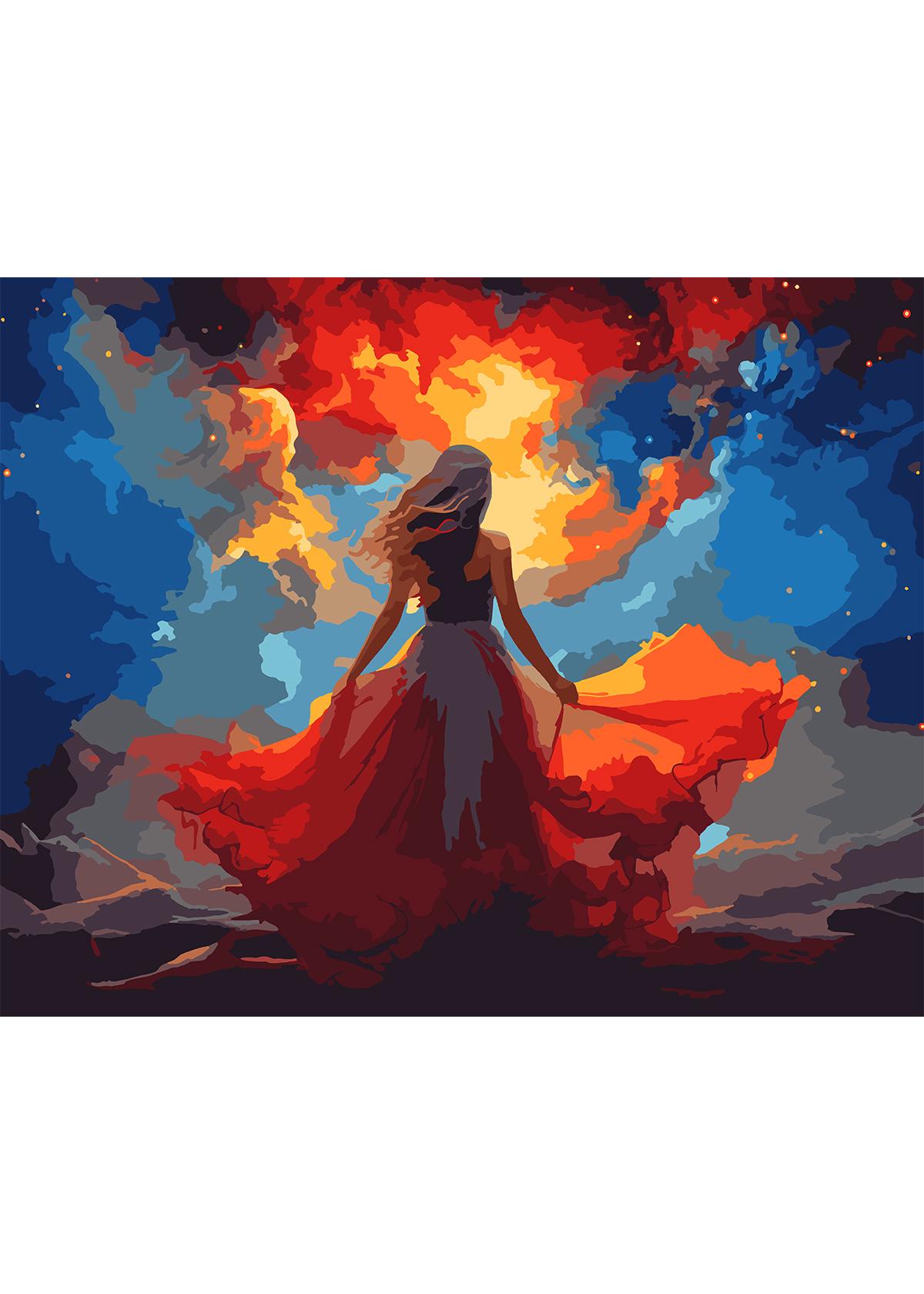 Картина за номерами Santi Дівчина у червоному 40х50 см (954740)