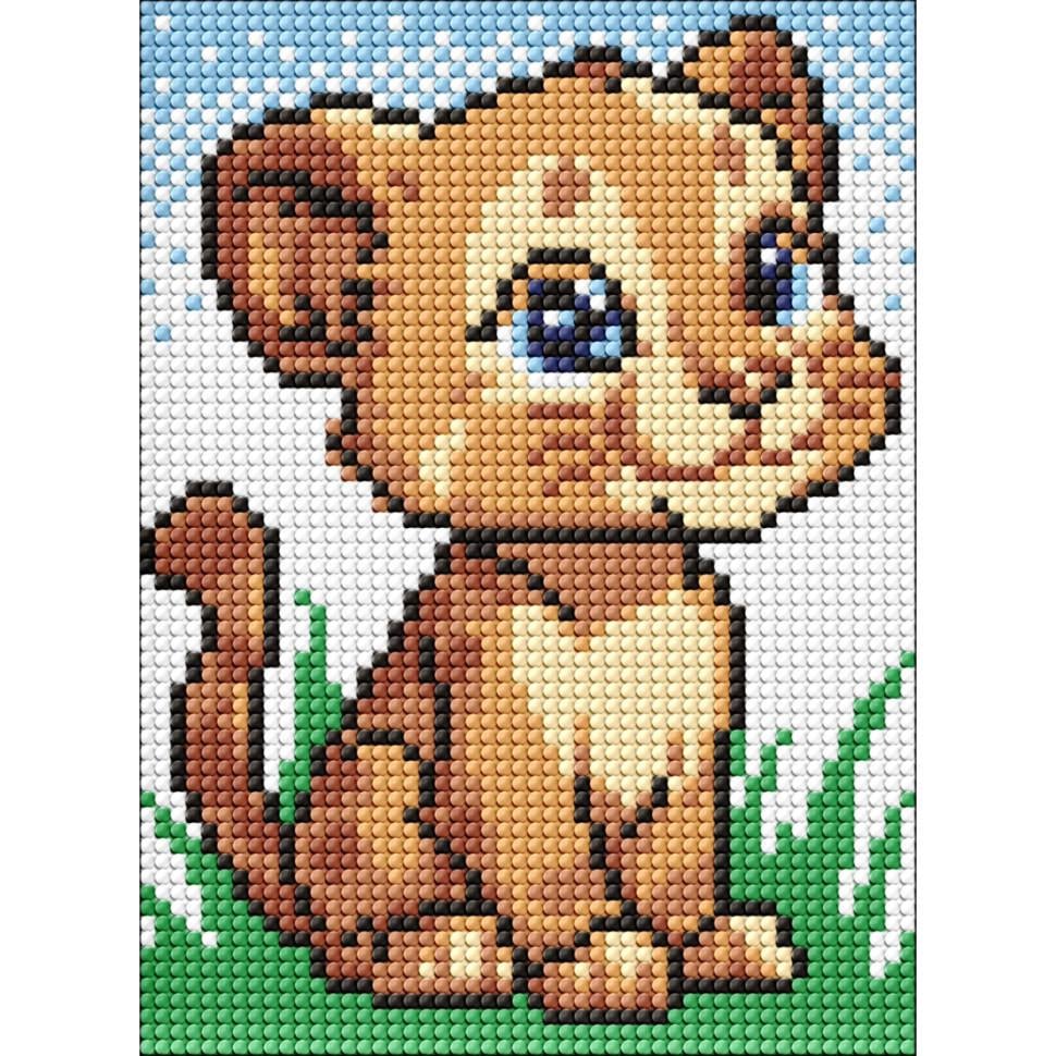 Алмазна мозаїка для дітей Ideyka Маленький лев AMM1022 без підрамника 15х20 см (RLT41111)