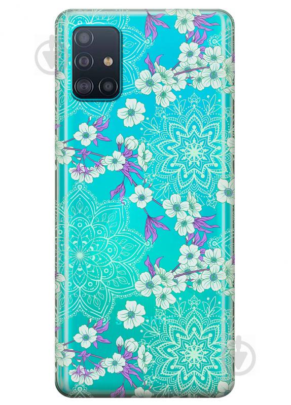 Прозорий силіконовий чохол iSwag для Samsung Galaxy A51 з малюнком - Квіткова мандала (KS3162)