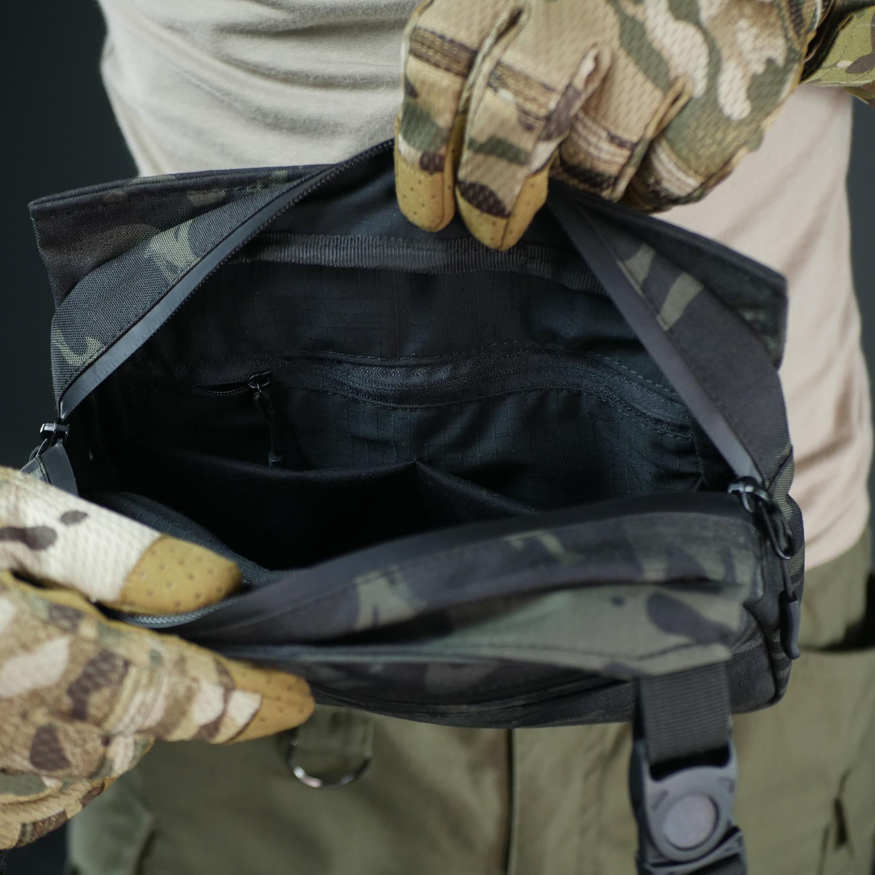 Сумка через плече Militex Tactic City Cordura з покриттям IRR Мультикам/Чорний (27516726) - фото 15 Сумка через плече Militex Tactic City Cordura з покриттям IRR Мультикам/Чорний (27516726) - фото 15