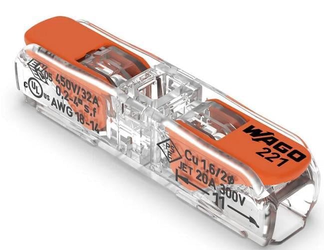 Клема швидкого монтажу WAGO з важелями прозора прохідна 1х2,5 мм 32А (28680812)