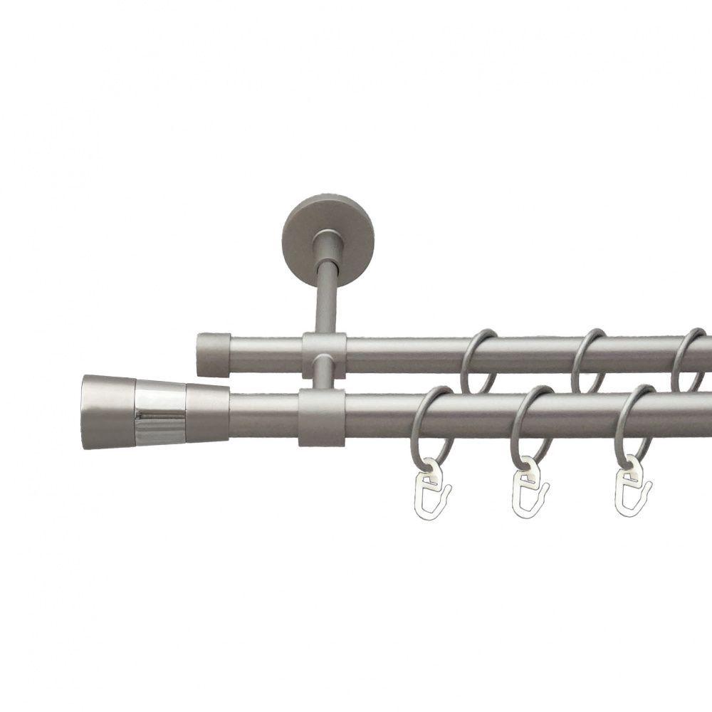 Карниз Orvit Валео металевий дворядний закритий гладка труба кільце металеве 19/16 мм 160 см Сатин (00-00015292)