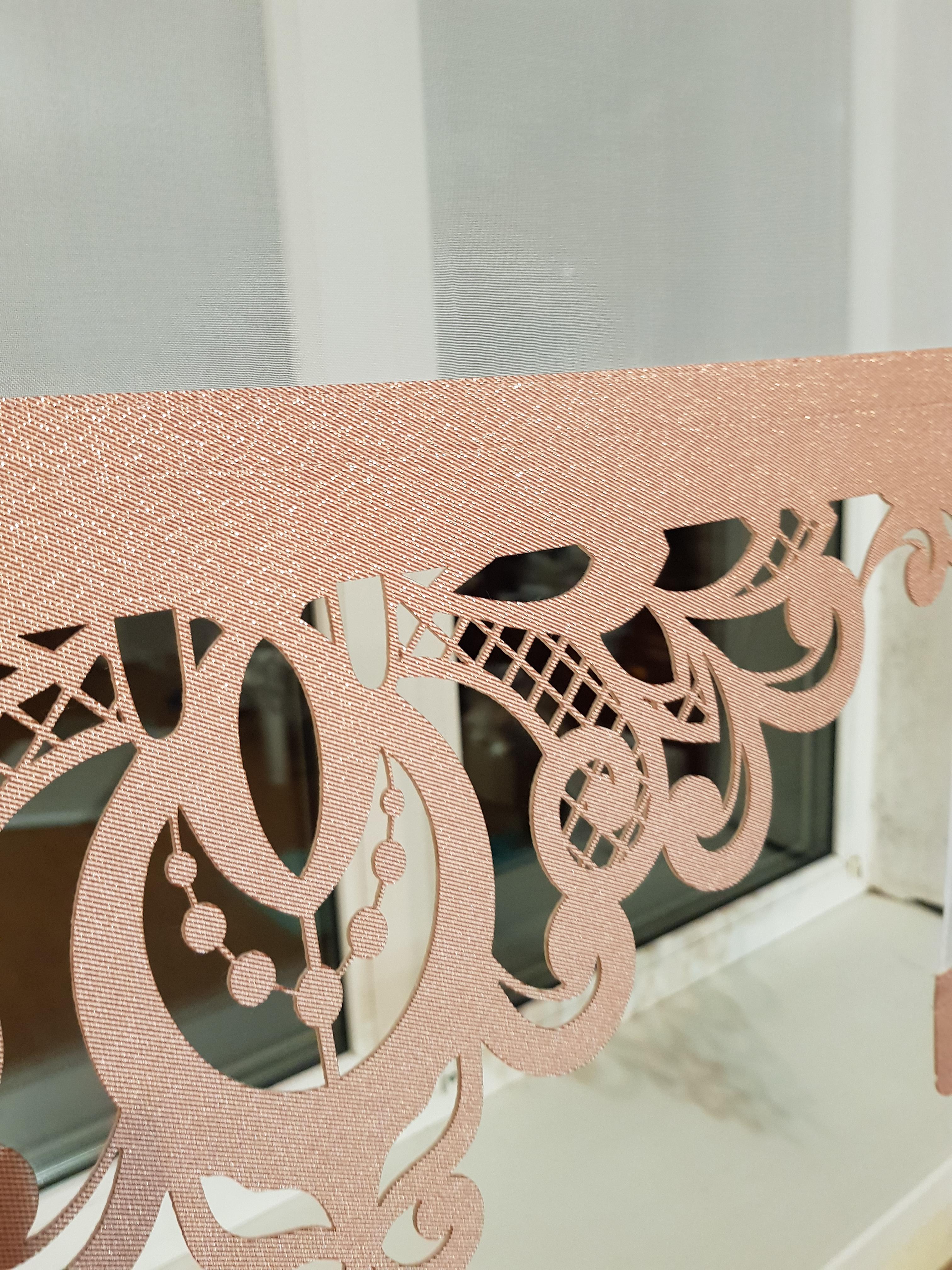 Комплект панельных занавесок Firanka Ажур 3 шт. карниз 150 см Белый с коралловым/Золотистый (42_2п) - фото 3 Комплект панельных занавесок Firanka Ажур 3 шт. карниз 150 см Белый с коралловым/Золотистый (42_2п) - фото 3