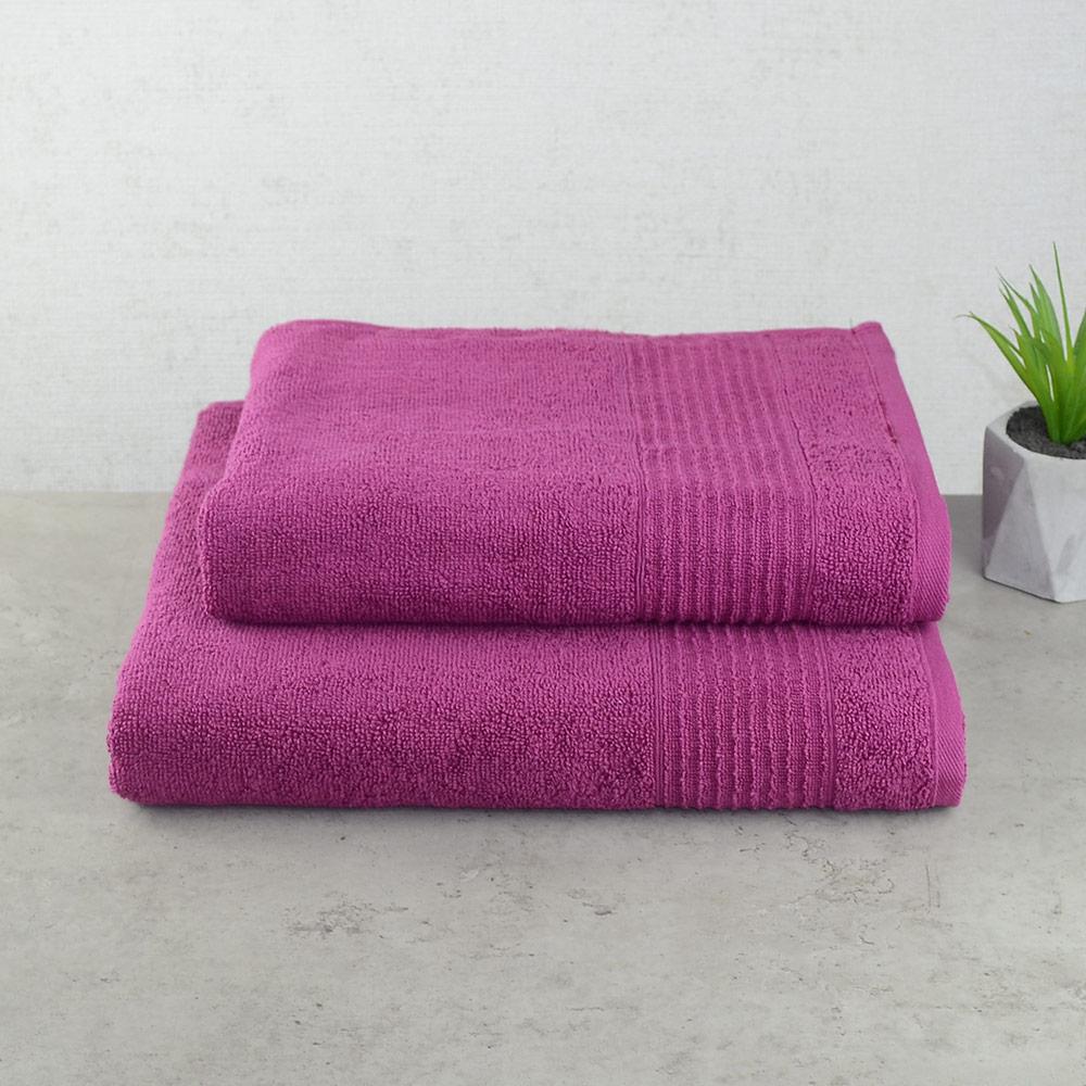 Комплект полотенец махровых GM Textile Line 50х90/70х140 см 2 шт. Вишневый